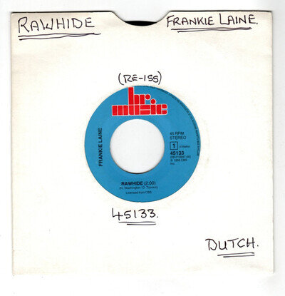 FRANKIE LAINE - RAWHIDE / ANSWER ME. DUTCH RE-ISS 7". EX