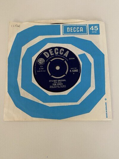 Tom Jones-It’s Not Unusual Original 7” Vinyl Single Record 1965!