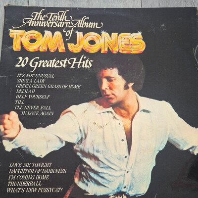 Tom Jones 20 Greatest Hits Decca 1974 12" Black Vinyl 2LP 33RPM Stereo