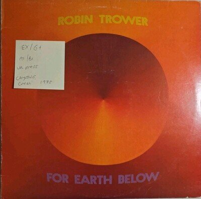 Robin Trower For Earth Below Vinyl Record EX/G+ CHR 1073 1975