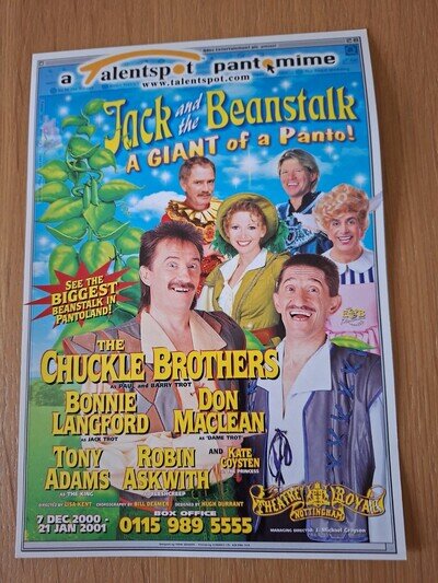 2000-01 Nottingham Theatre Royal Panto Flyer, Chuckle Brothers, Bonnie Langford