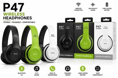 P47 Wireless Bluetooth Headphones with Noise Cancelling Over-Ear Earphones 5.1UK