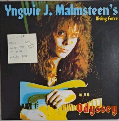 Yngwie J. Malmsteen's Rising Force Odyssey Vinyl Record VG+/VG POLD5224 1988
