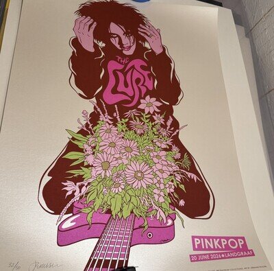 The Cure Pinkpop 2026 Jermaine Rogers Signed #32/50 Concert Poster 18x24