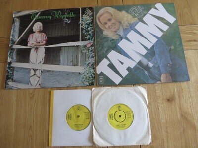 TAMMY WYNETTE ~ 2 x VINYL LP ALBUMS & 2 SINGLE 45's BUNDLE - STAND BY YOUR MAN