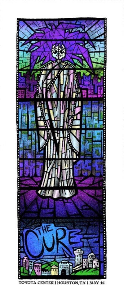 The Cure Poster Silkscreen Signed Numbered Houston May 14
