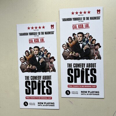 THE COMEDY ABOUT SPIES theatre Flyer X 2 ADELPHI THEATRE London