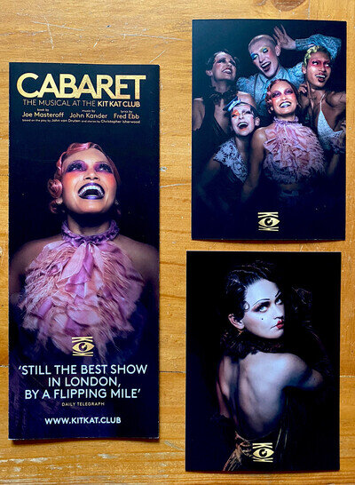 2x Cabaret The Musical Kit Kat Club London Postcards + Flyer Advert Ad Original