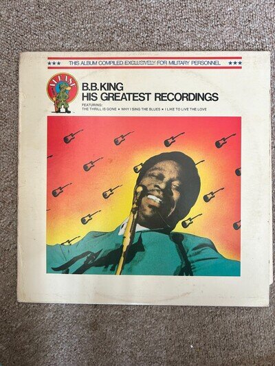 B.B. KING “His Greatest Recordings / Best” Military LP Album Vinyl Record Blues