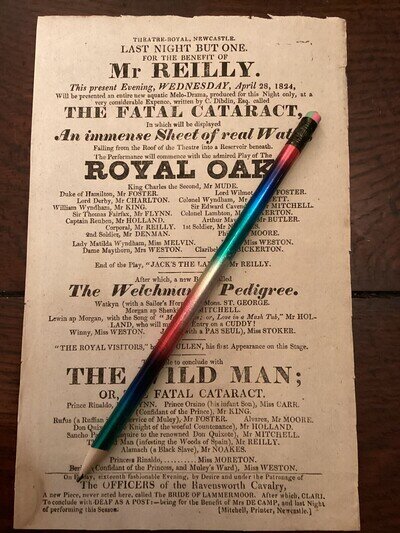 Original Georgian Playbill Theatre Royal Newcastle 1824
