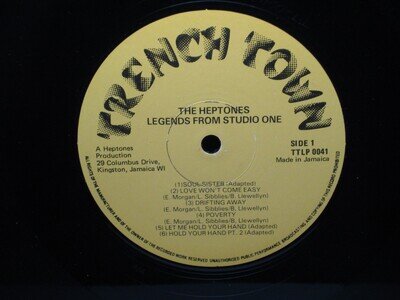 The Heptones - Legends From Studio One - Vinyl LP - VG (plain covers)