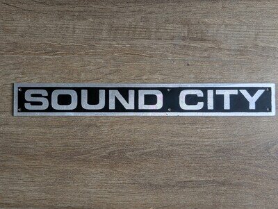 Vintage 1970s Sound City Metal Amplifier Badge - Original Dallas Arbiter Era