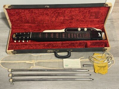 Vintage 1958-60 Supro Jet Airliner Console 8 Lap Steel - Tuxedo Guitar Complete!