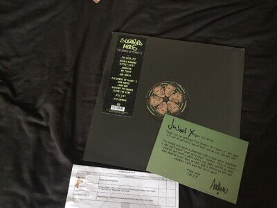 SLEAFORD MODS THE DEMISE OF PLANET X BLACK LABEL SPARKLE LP & SIGNED POSTCARD