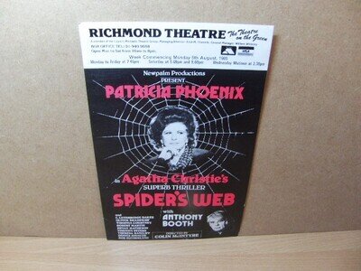 Patricia Pat Phoenix in Agatha Christie’s Spider’s Web Flyer / Handbill 1985