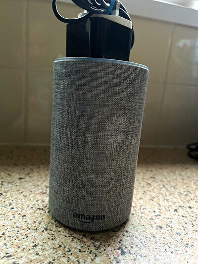 Amazon Echo Smart Speaker Alexa Voice Control Bluetooth Grey Fabric UK Plug
