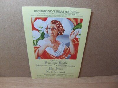 Penelope Keith in Noel Coward’s Hay Fever Richmond Theatre Flyer / Handbill 1983