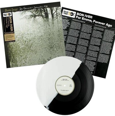 Bon Iver For Emma, Forever Ago BLACK/WHITE SPLIT Vinyl Rough Trade Mint/Sealed