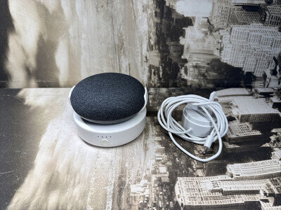 Google Nest Mini Smart Home Speaker (Gemini Compatible) with battery base