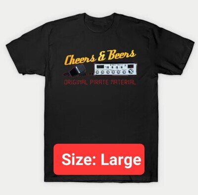 CB Radio DX Cobra 148 T-shirt SIZE LARGE (Black) Original Pirate Material