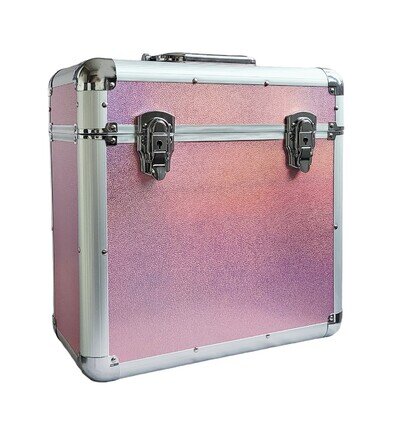 Vinyl Storage Box LP 12" Vinyl Record Storage Case Heavy Duty Lockable Box Pink