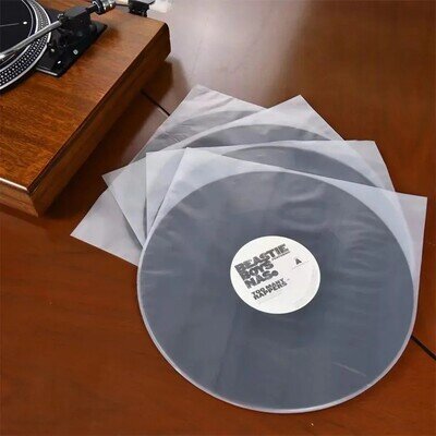 50x Anti Static 12'' LP LD Vinyl Record Covers Inner Sleeves Clear Cover Plastic