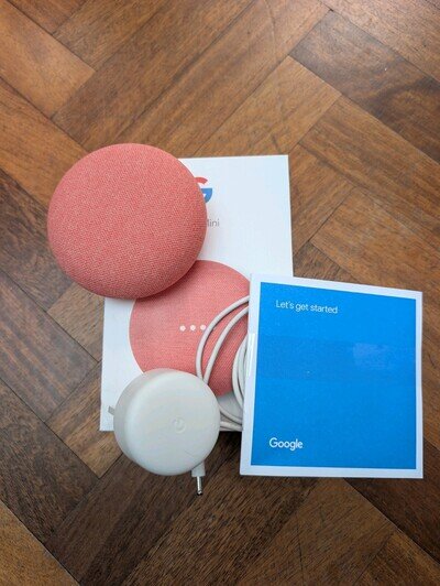 Google Nest Mini 2nd Gen Smart Speaker - Coral Pink Orange - boxed