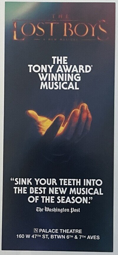 THE LOST BOYS BROADWAY THEATRE MUSICAL PROMO FLYER