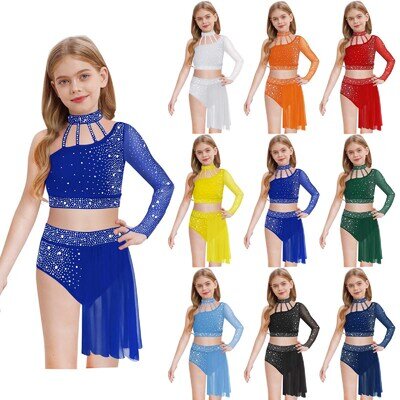 UK Girls Lyrical Dance Dress Latin Jazz Dance Costume Dancewear Ballet Leotard