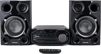 Roxel Roar CD Player Mini Hi-Fi System, 100W Speakers, BT, USB MP3, FM, AUX