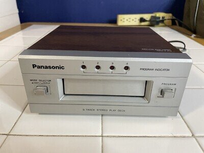 Panasonic RS-853 8 Track Player Deck Tested Working Wood Grain Good Condition