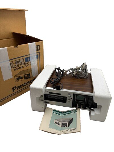 Panasonic RS-805US Vintage 8-Track very nice cosmetics original box manuals