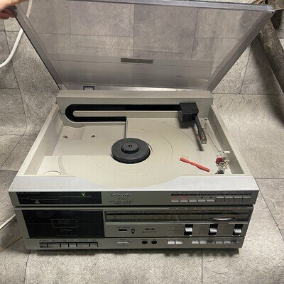 Sharp VZ-1500E Vertical Record Player Turntable Cassette Radio HiFi Vintage