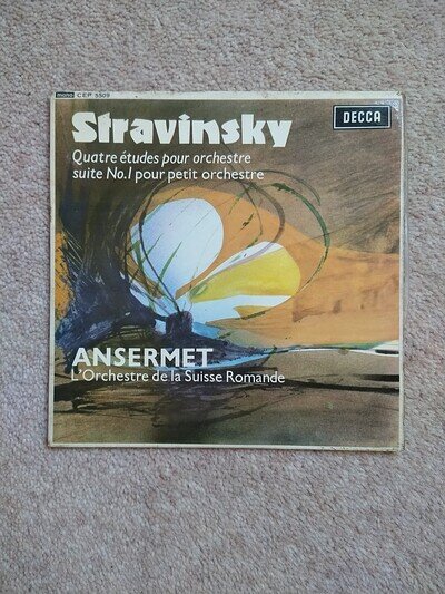 Stravinsky Quatre Etudes Pour Orchestra Ernest Ansermet 45rpm EP Vinyl Record