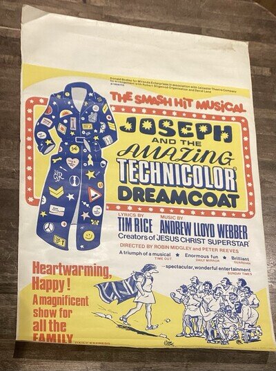 Original Joseph and the Amazing Technicolor Dreamcoat Theatre Poster 1974