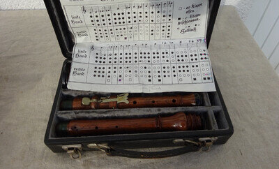 Baroque oboe stamp Meyer approx. 56 cm with grip table