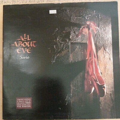 All About Eve - Scarlet Ltd Edition 4 track Live EP 12" + Gig Poster