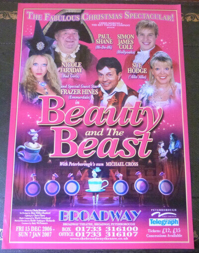 Beauty & The Beast Original Broadway Theatre Peterborough Poster 2006