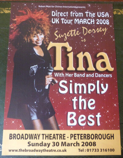 Suzette Dorsey as Tina Turner Original Broadway Theatre Peterborough Poster 2008