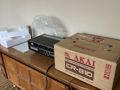 Akai CR-81D 8 Track Stereo Cartridge Recorder Deck w/ Original Box & Manuals etc