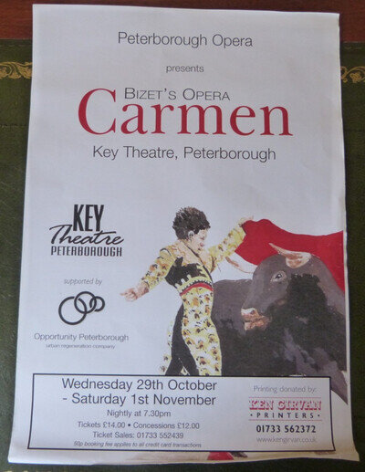 Bizet's Opera Carmen - Key Theatre Peterborough Original Poster 2008