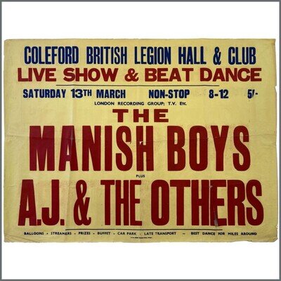 David Bowie Manish Boys Cancelled Concert Poster Coleford 1966 (UK)