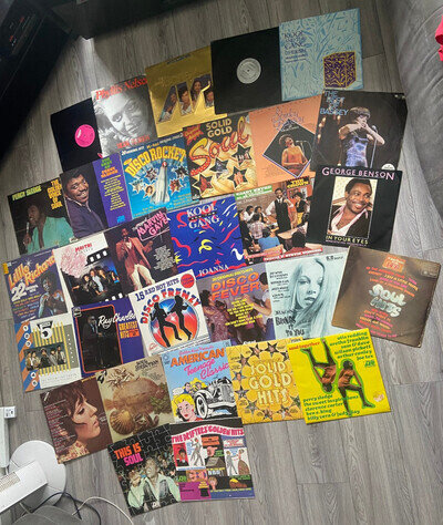 Job Lot 30 Soul Funk Disco Vinyl Records LP 12” Bundle Motown Marvin Gaye Kool