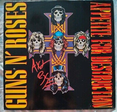 Guns & Roses-Appetite for Destruction LP 1987 signed Axl Rose