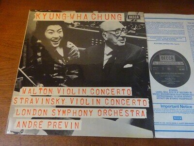 WALTON / STRAVINSKY - VIOLIN CONCERTOS LP, LSO, Kyung-Wha Chung, DECCA SXL 6601