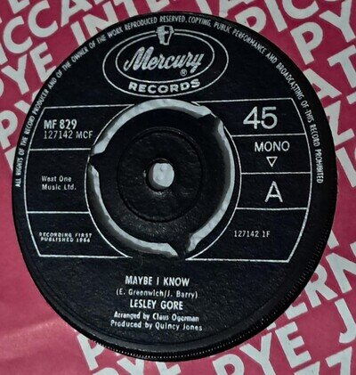 LESLEY GORE Maybe I Know (1964) UK 7" Vinyl Single Mercury MF 829 Mono VG+