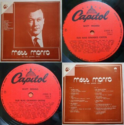 MATT MONRO HIS BIGGEST HITS IN SPANISH 197? UNIQ CVR MEGARARE CHILEAN PRESS ONLY