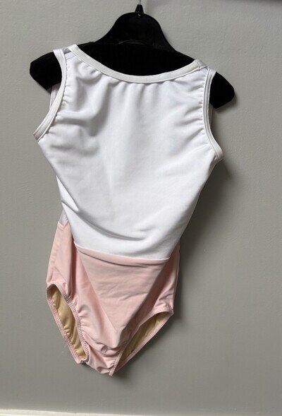 Girls Prima Dancewear Leotard Size L Child White/Pink Used