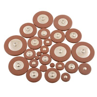 Saxophone Pad with Metal Resonator Airtight Saxophone Leather Pad Long-Lasting