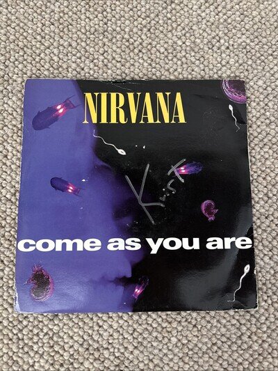 Nirvana Come As You Are Signed By Krist Novoselic Vinyl Lp Sub Pop Geffen